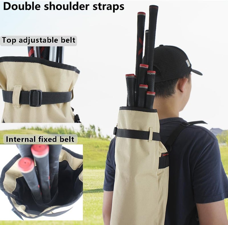 BOYEA & SKULLEAP Lightweight Golf Carry Bag (Carry 8-10 Clubs) Par 3 Golf Bag Pitch n Putt Small Golf Bag/Training, Foldable & Adjustable Double Straps, for Men/Women Gifts &Golf Course/Travel - Image 1